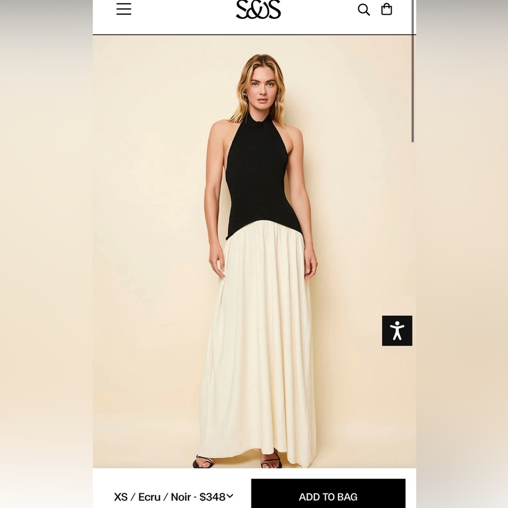 SOLID AND STRIPED HALTER DRESS, XS